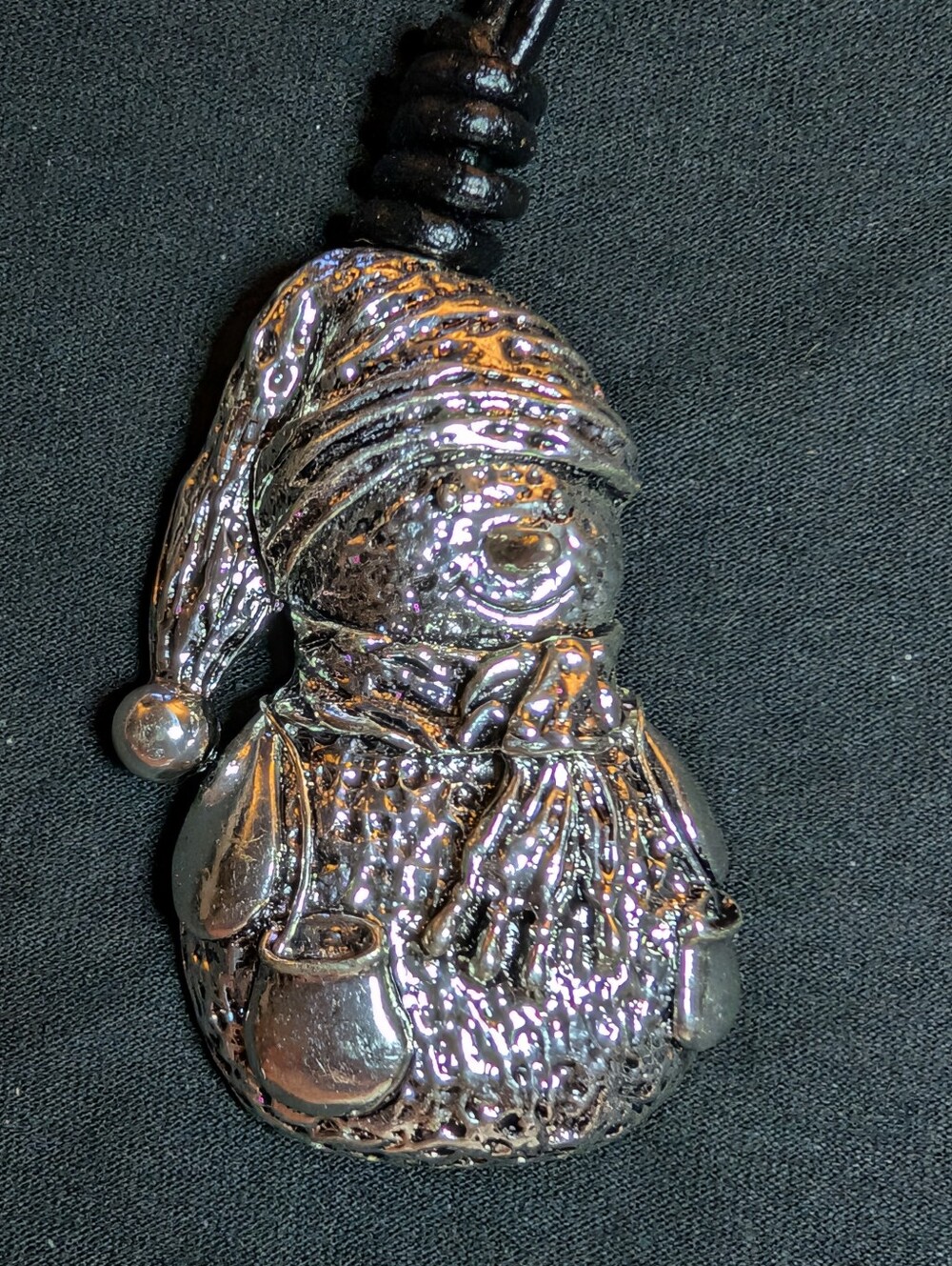 Silver Snowman Pendant Necklace
